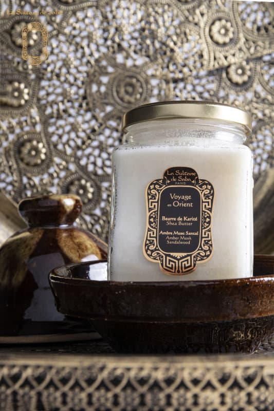 amber musk sandalwood fragrance<br> shea butter 300g